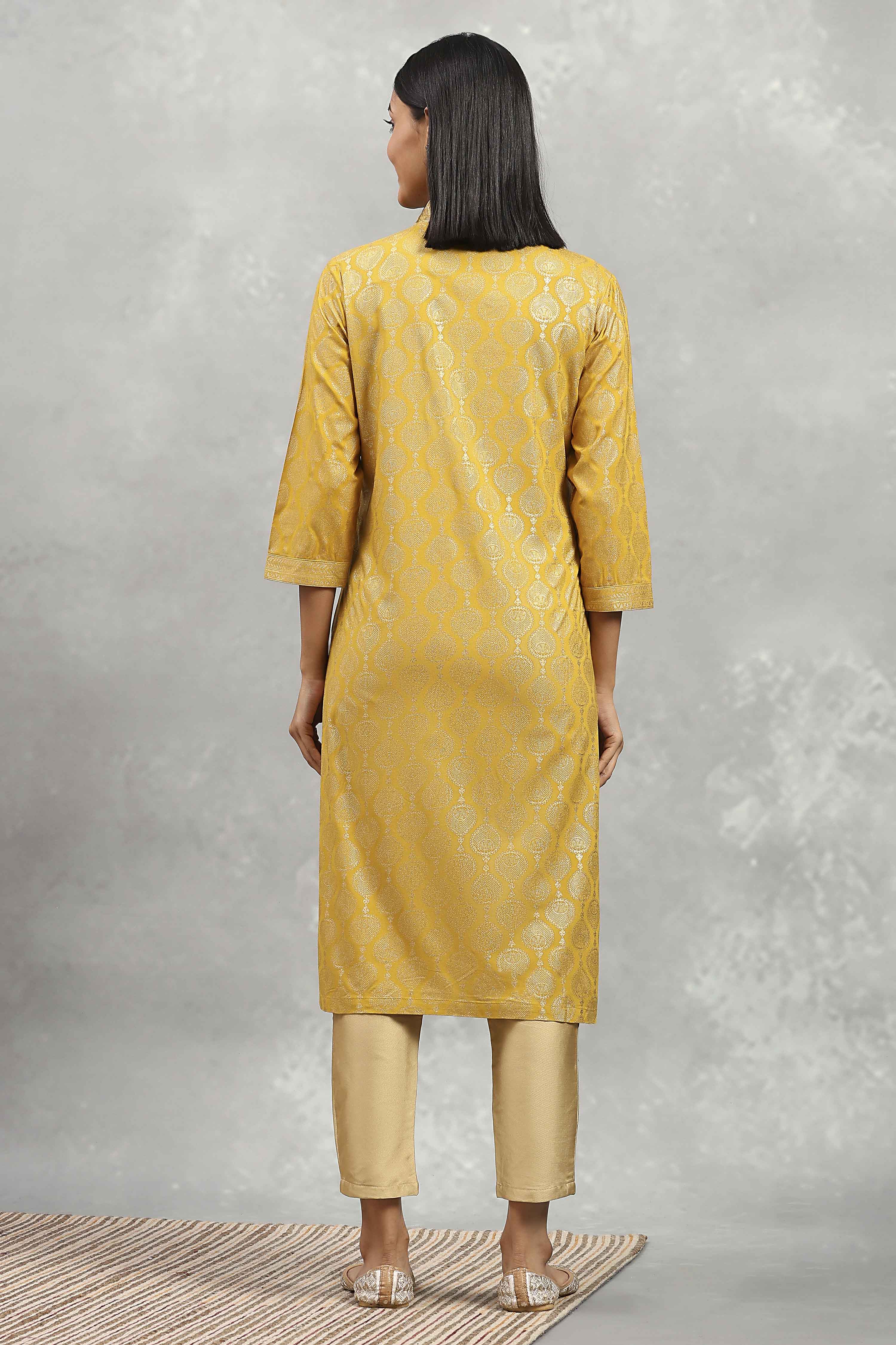 Pink Viscose Blend Printed Straight Kurta image number 3