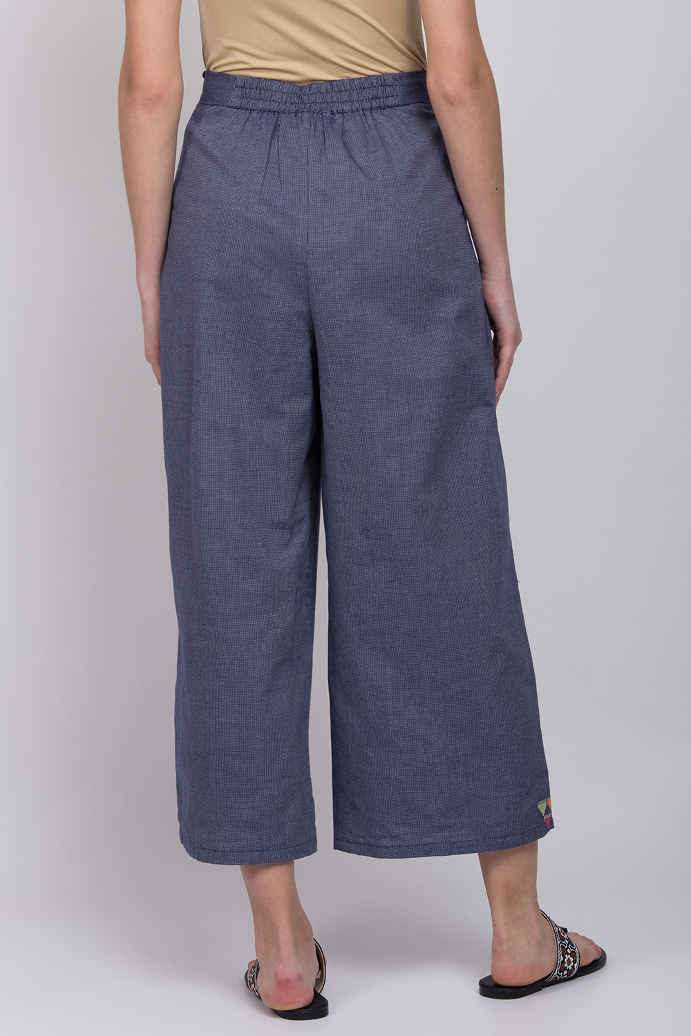 Navy Blue Cotton Palazzo image number 4