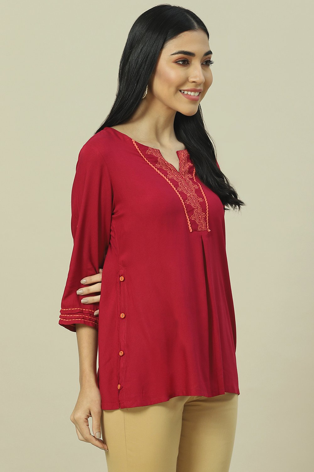 Pink LIVA Straight Top image number 3
