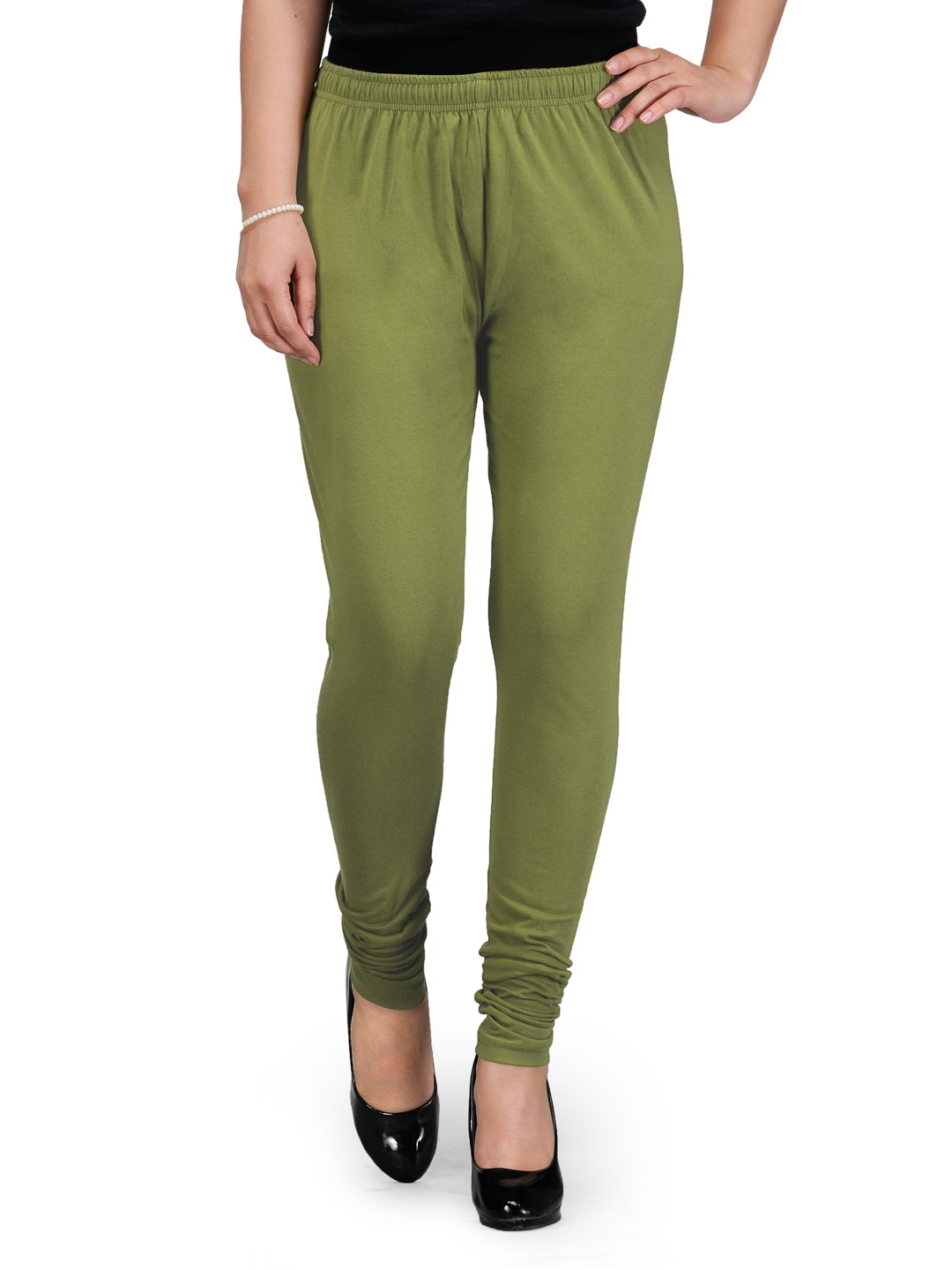 Olive Cotton Leggings image number 0