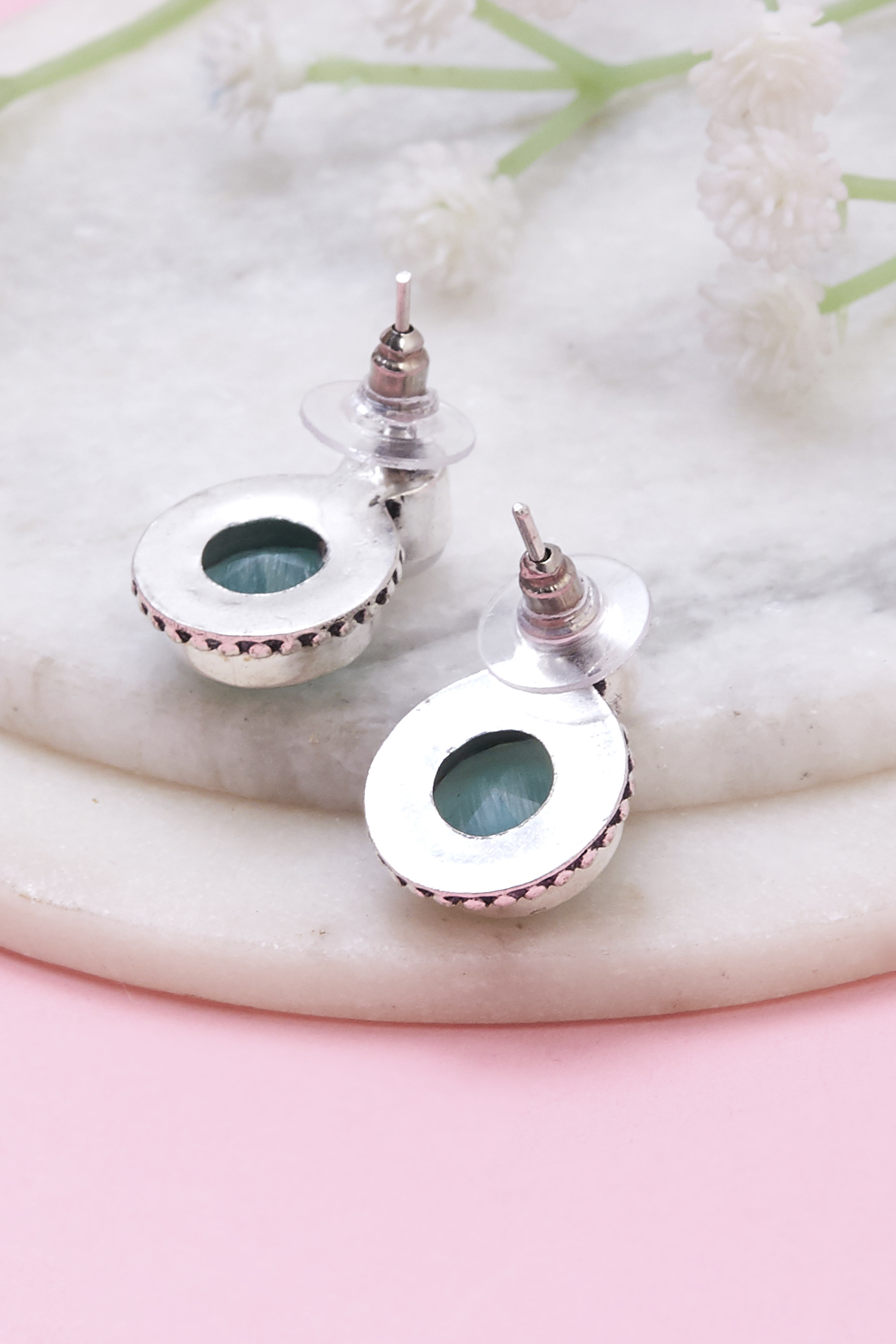 Mint Green Brass Studs image number 2