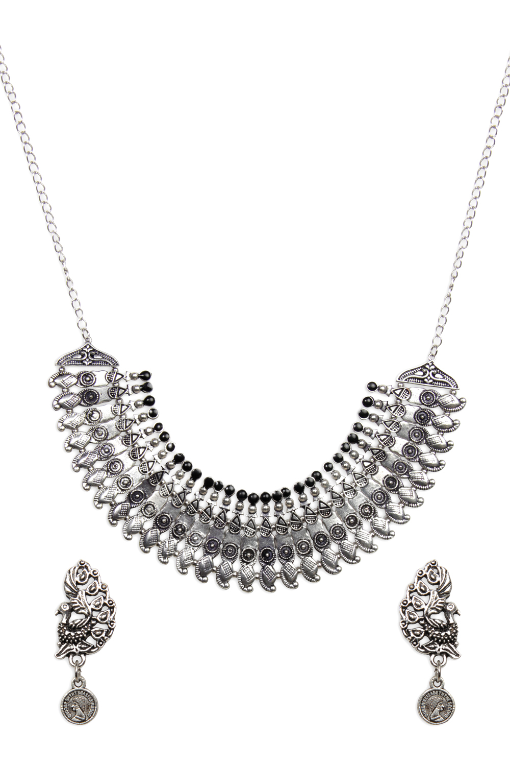 Silver Metal Brass Necklace image number 4