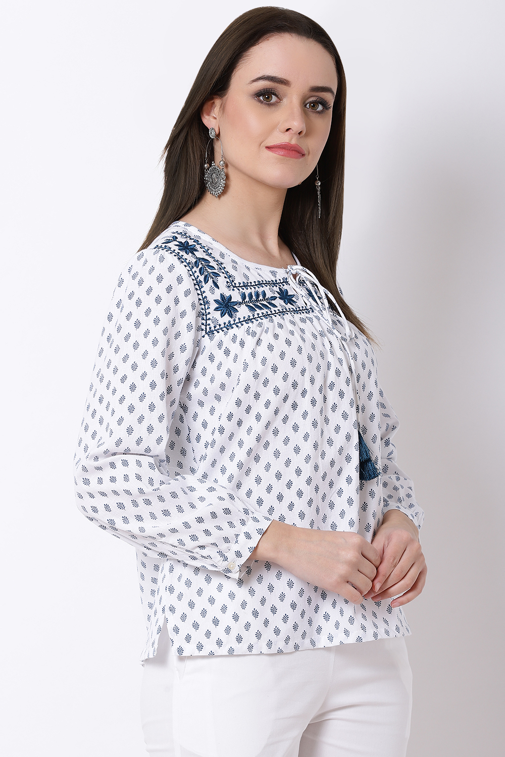 Blue Cotton Indie Top image number 3