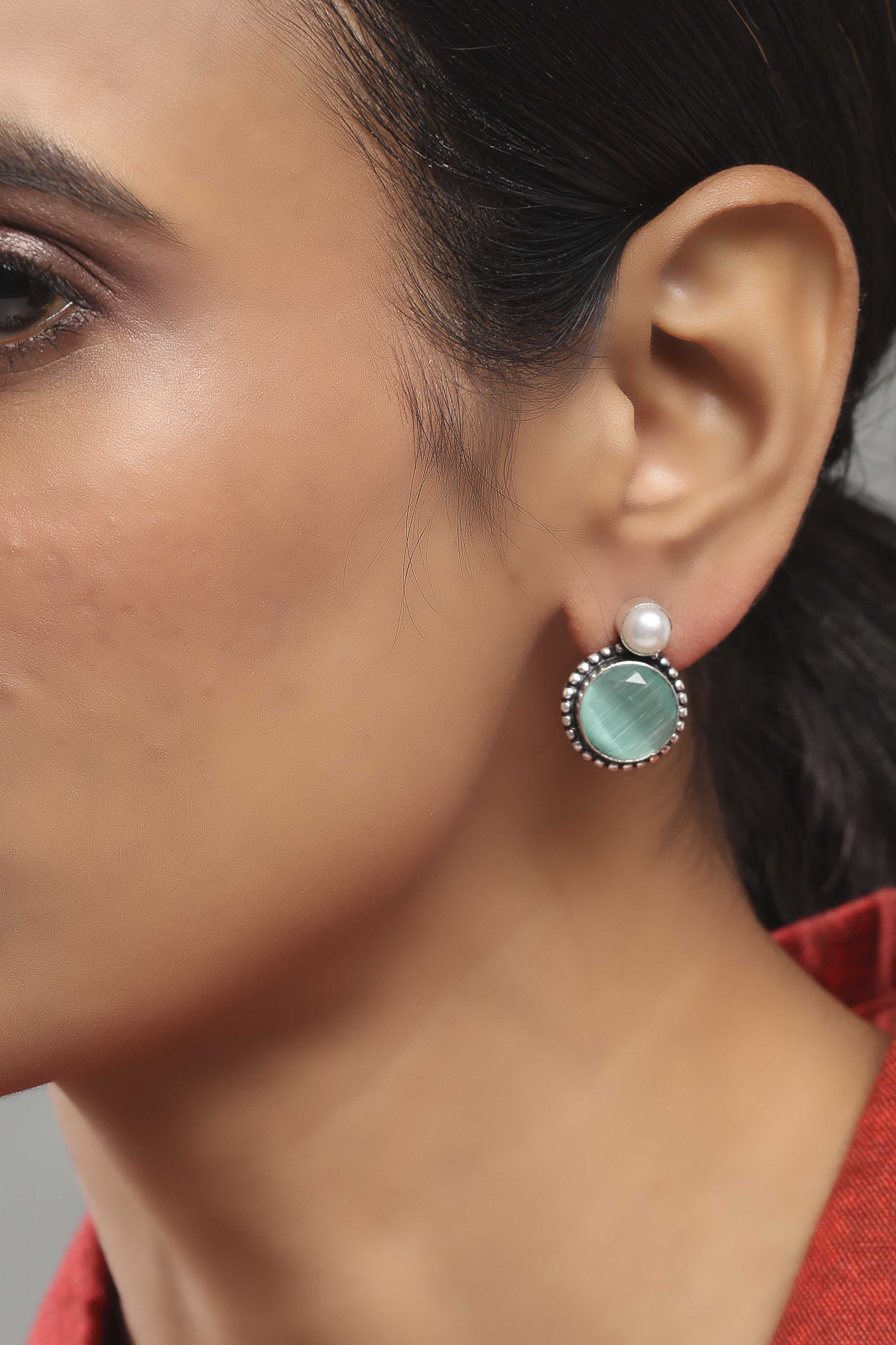 Mint Green Brass Studs image number 1