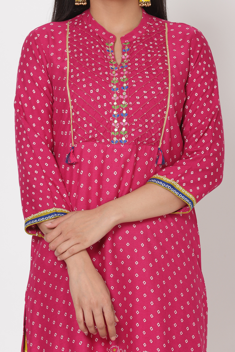 Pink Viscose Rayon Straight Kurta image number 1