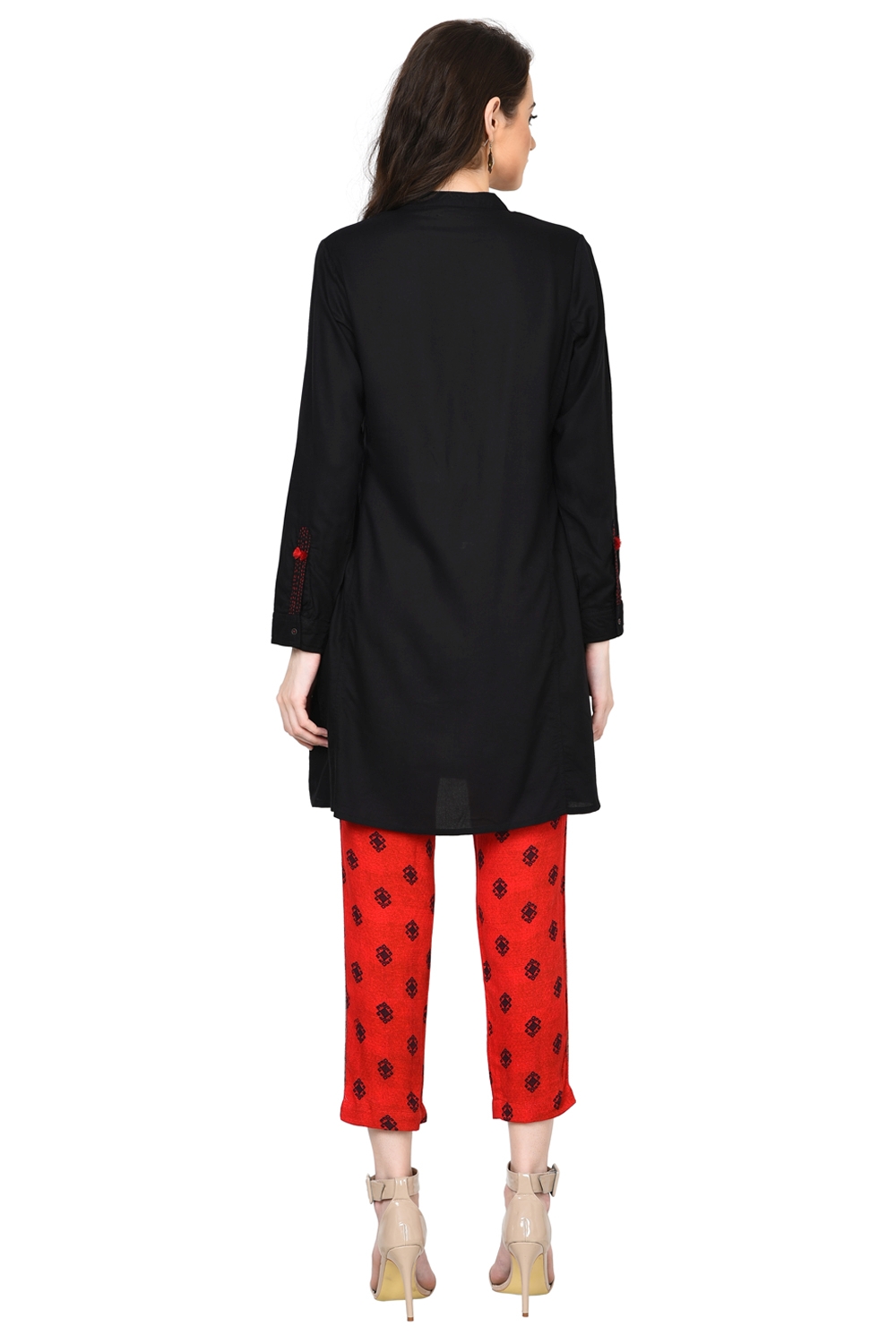 Rangriti Black Straight Viscose Kurta image number 4