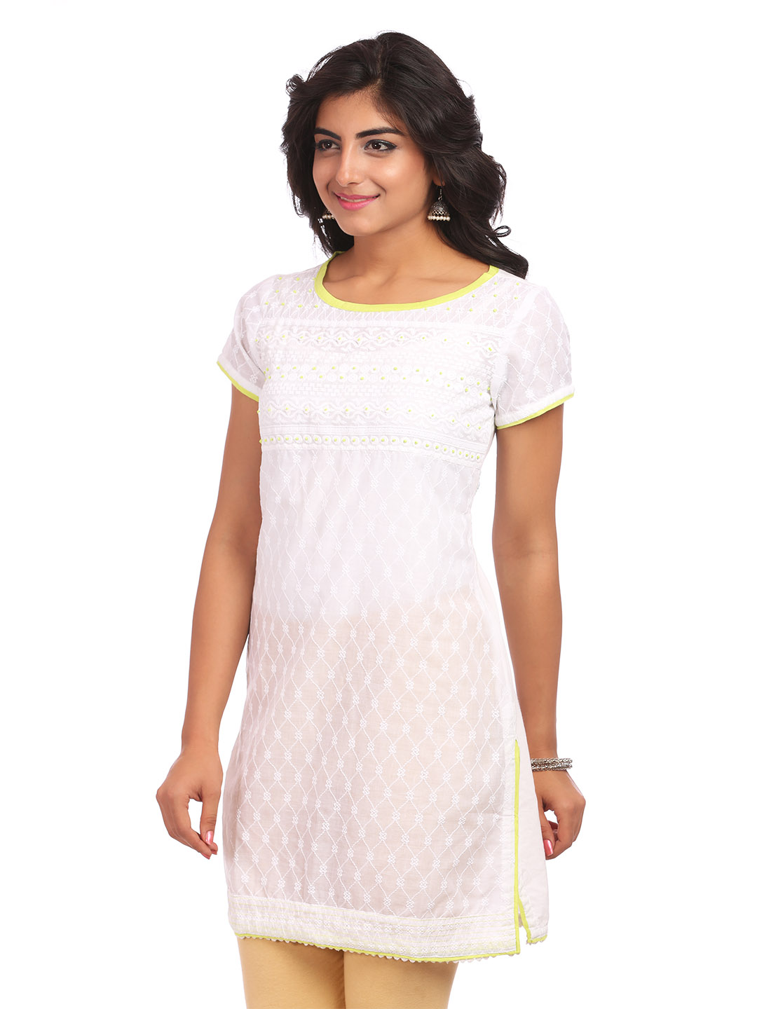 White Straight Cotton Indie Top image number 3