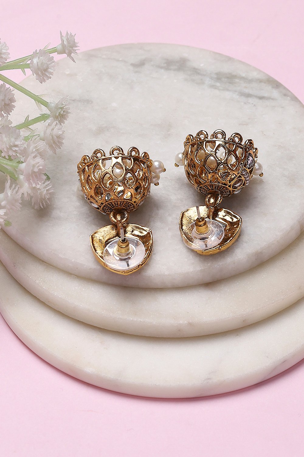 White Alloy Jhumka image number 2