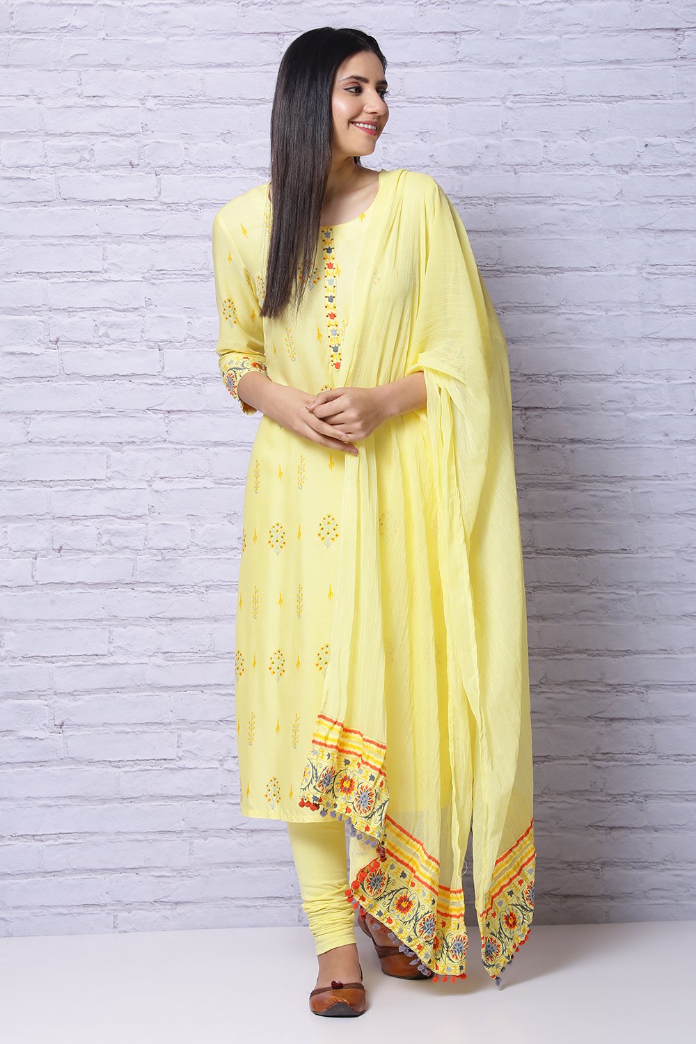Yellow Polyester Chiffon Dupatta image number 0