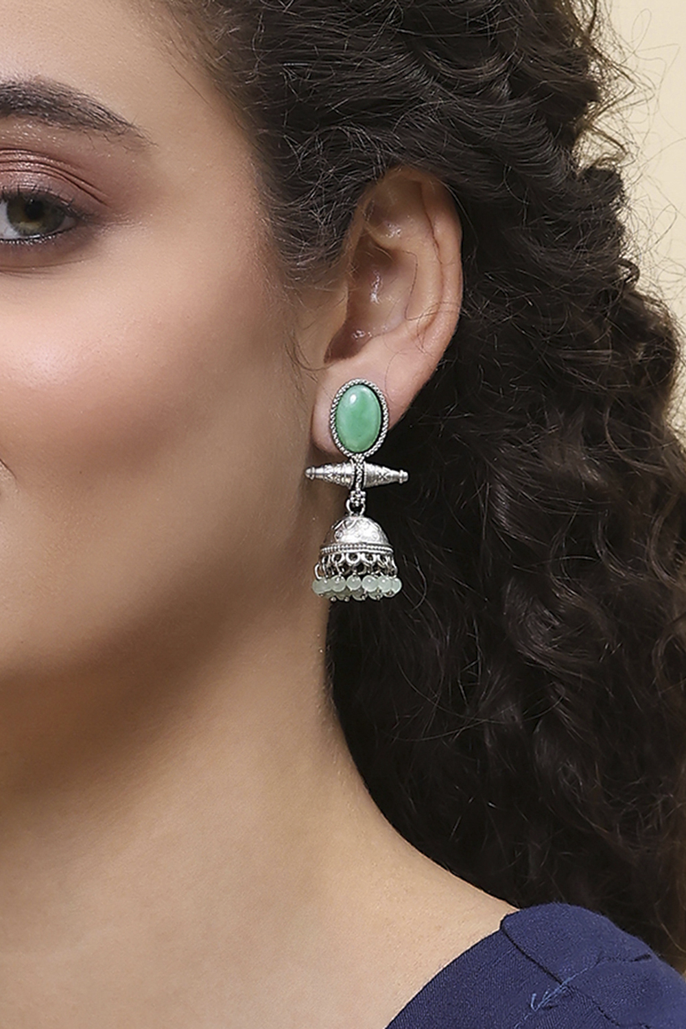 Green Alloy Jhumka image number 1