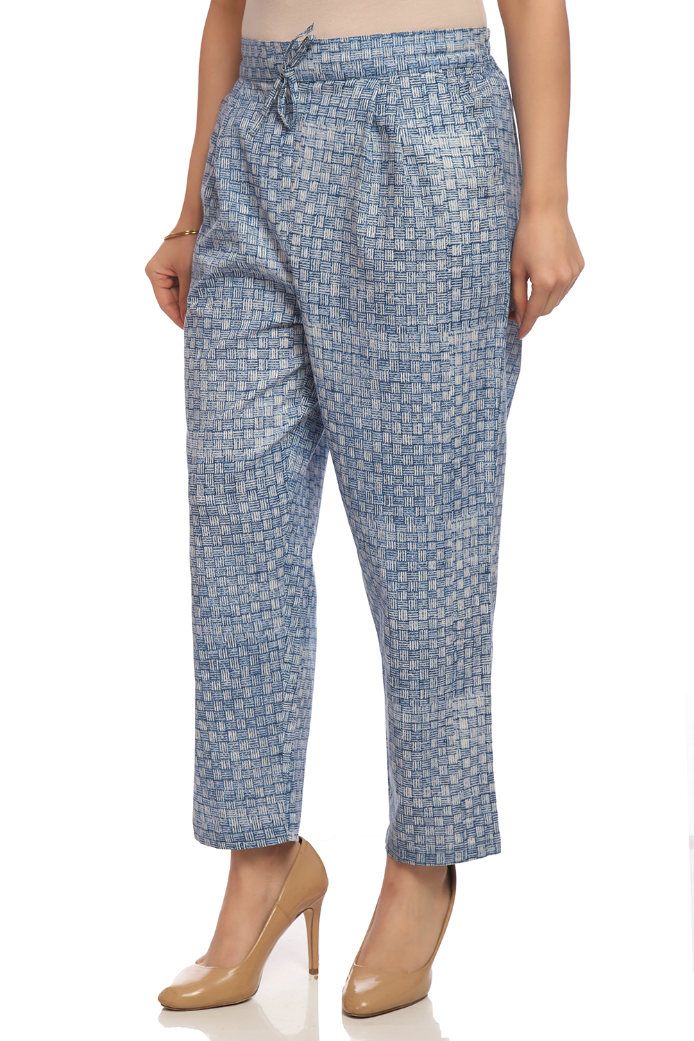Indigo Cotton Slim Pants image number 2