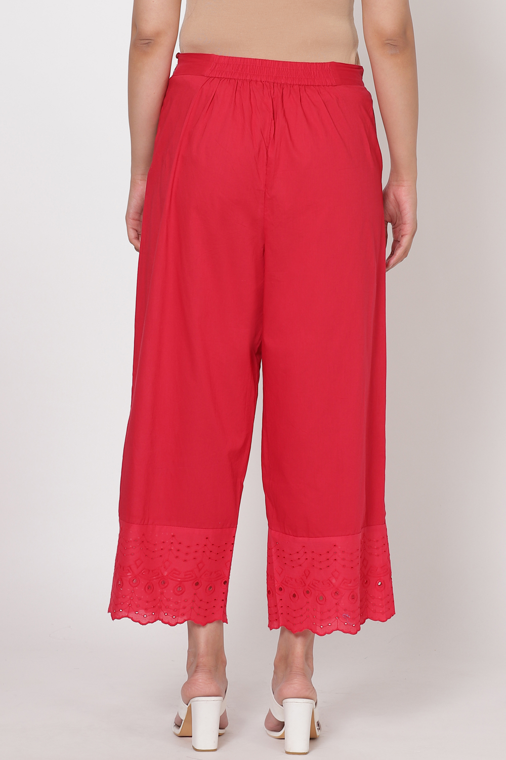 Black Cotton Palazzo Pants image number 4