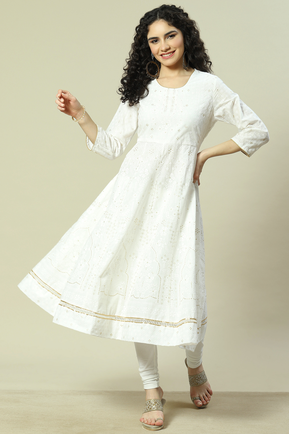 Peach Cotton Blend Straight Kurta image number 0