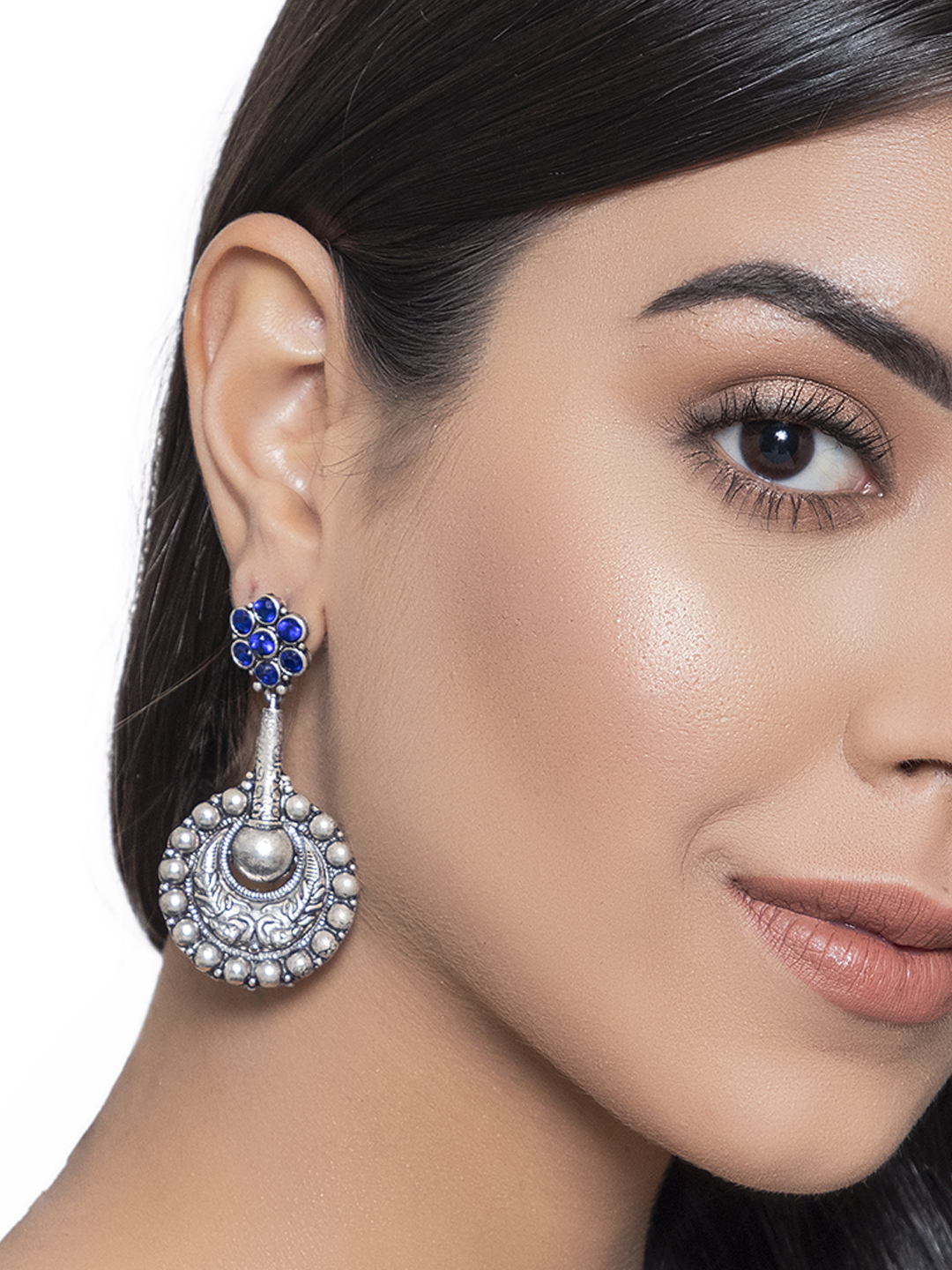Blue Metal Brass Earring image number 1