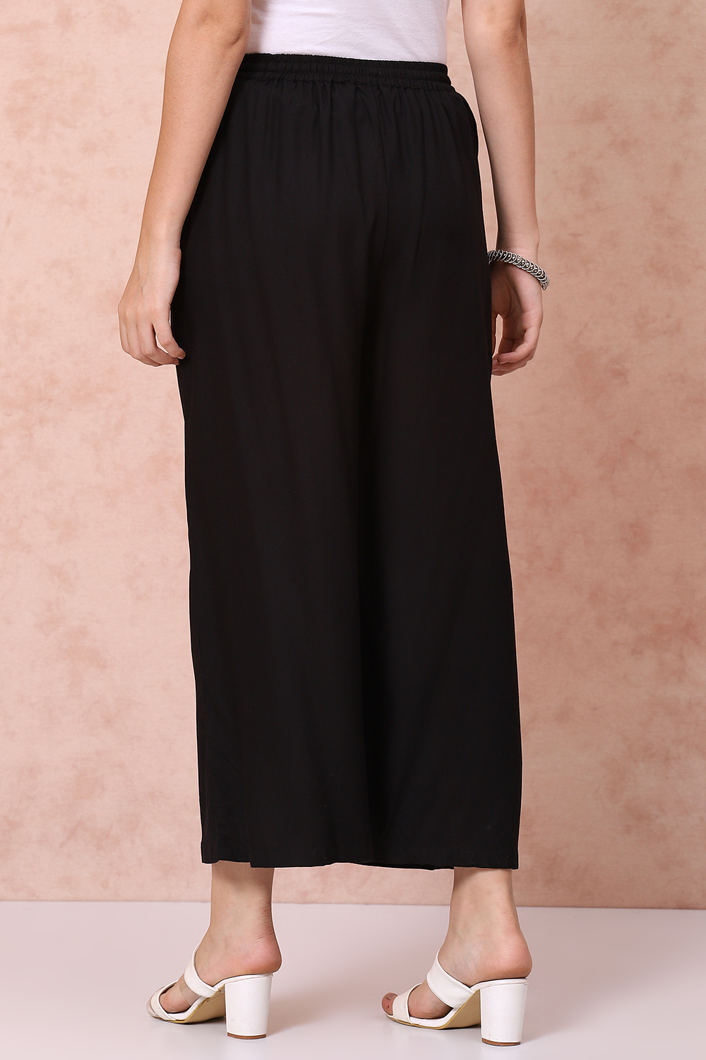 Black Viscose Palazzo image number 4