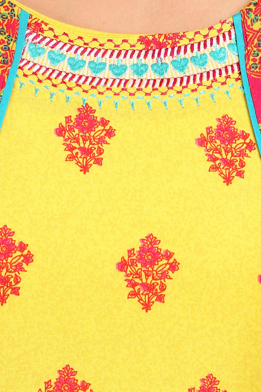 Yellow Straight Cotton Kurta image number 4