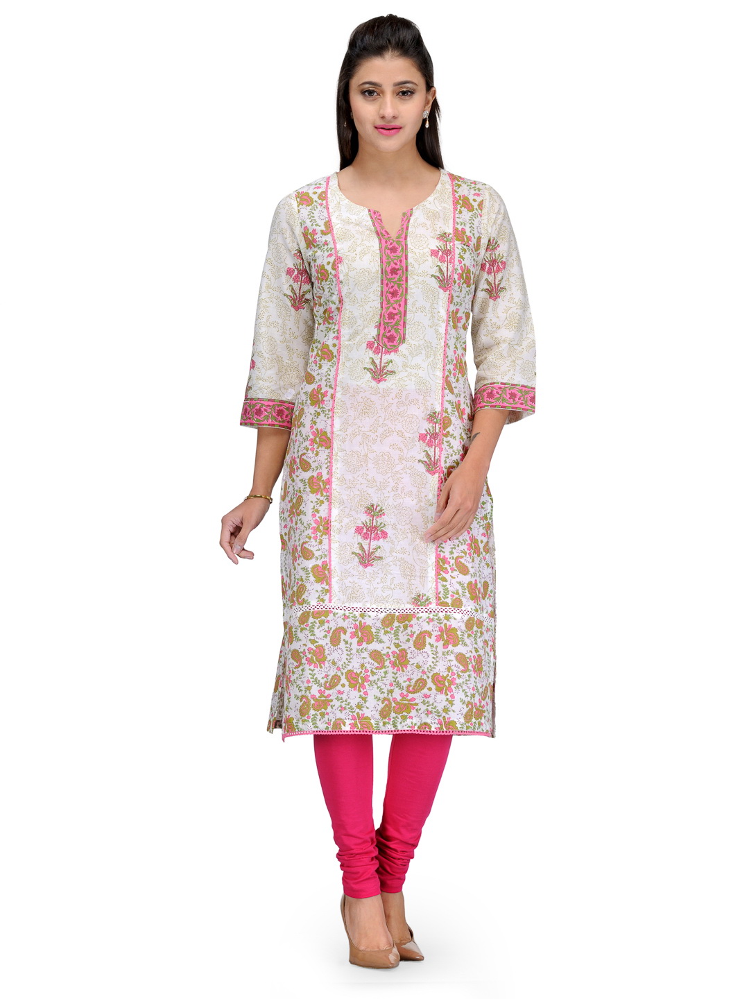 White Cotton Straight Kurta image number 0