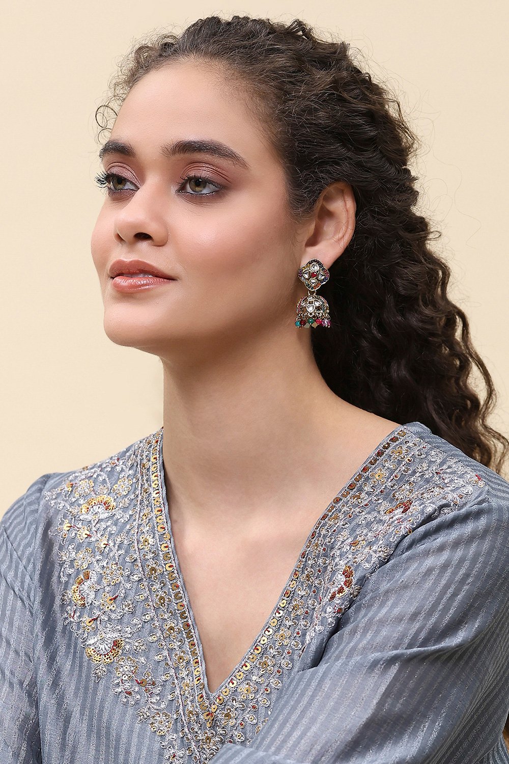 Multicolor Alloy Jhumka image number 3