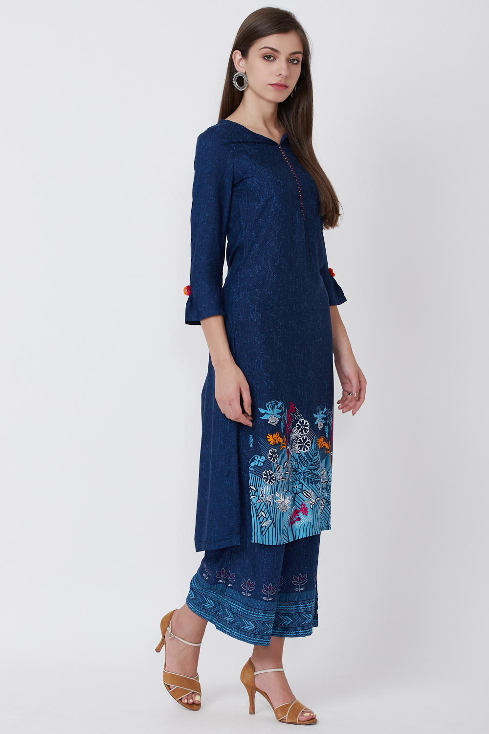 Indigo Viscose Rayon Straight Kurta image number 3