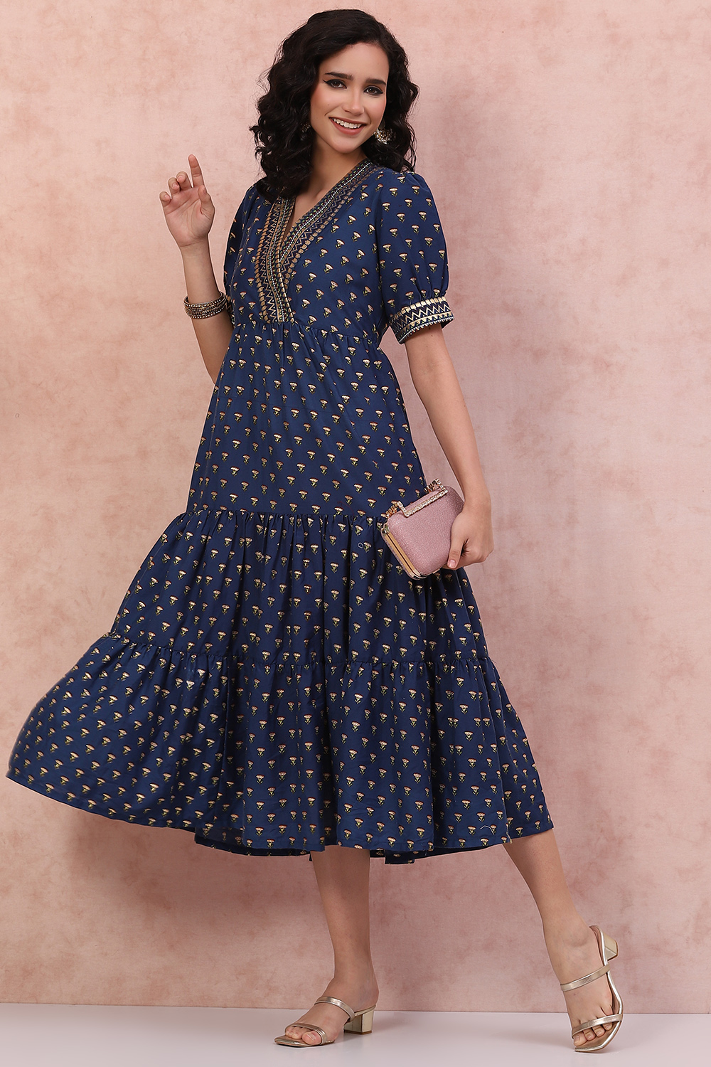 Black Contemporary Festive LIVA Dress