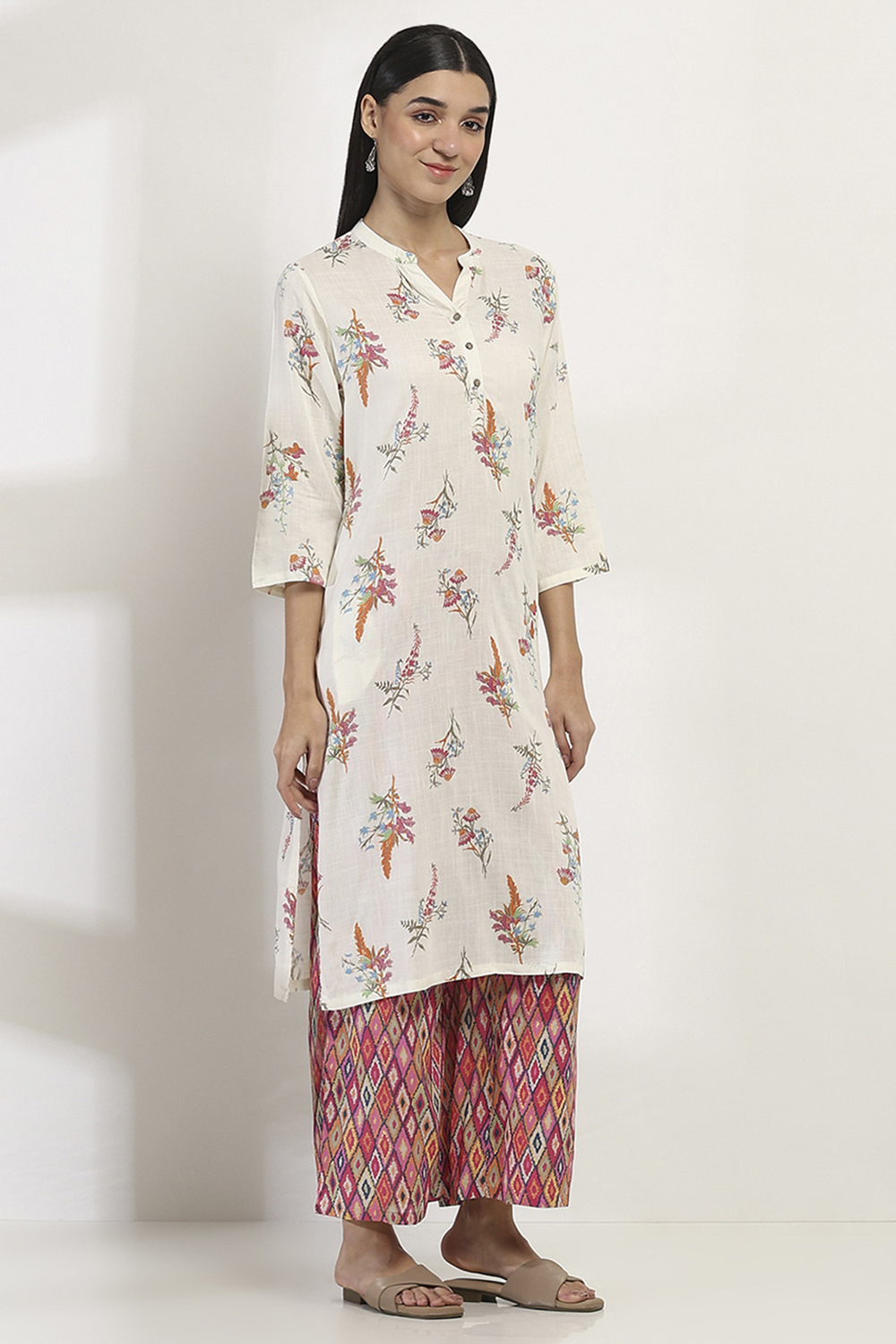White Viscose Rayon Straight SET image number 5