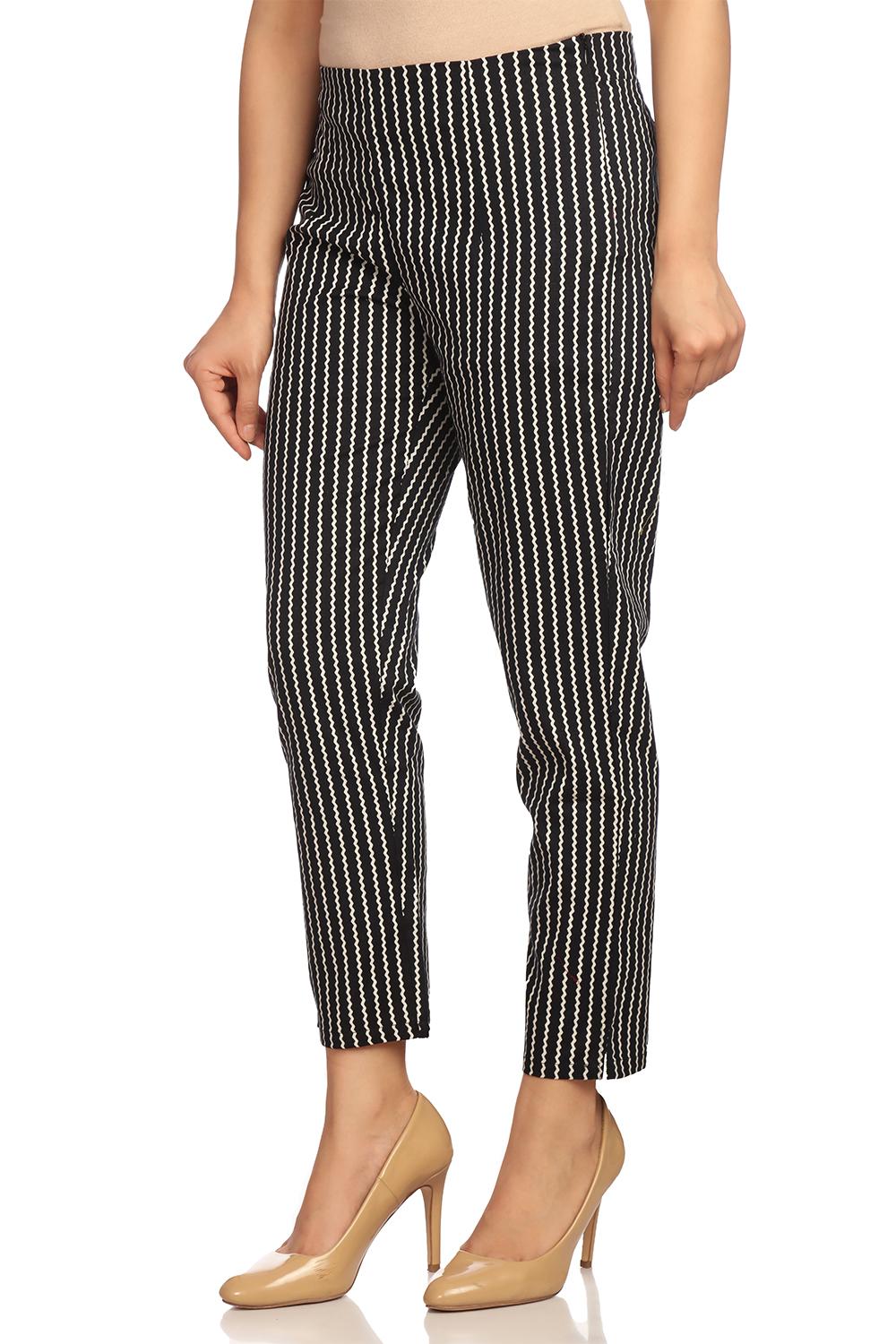 Black Cotton Fusion Pants image number 2