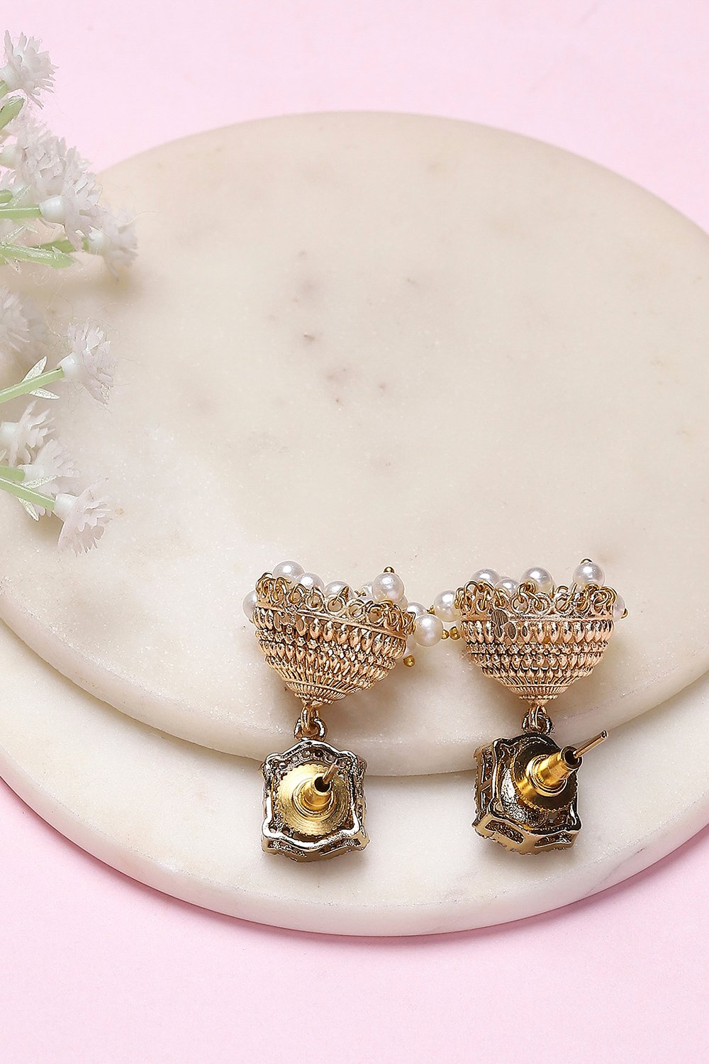 Green Brass Jhumka image number 2