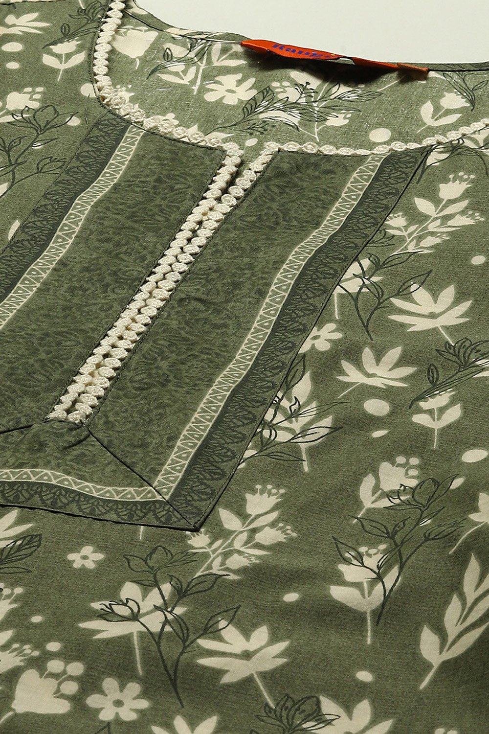 Blue Cambric Printed Straight Kurta image number 1