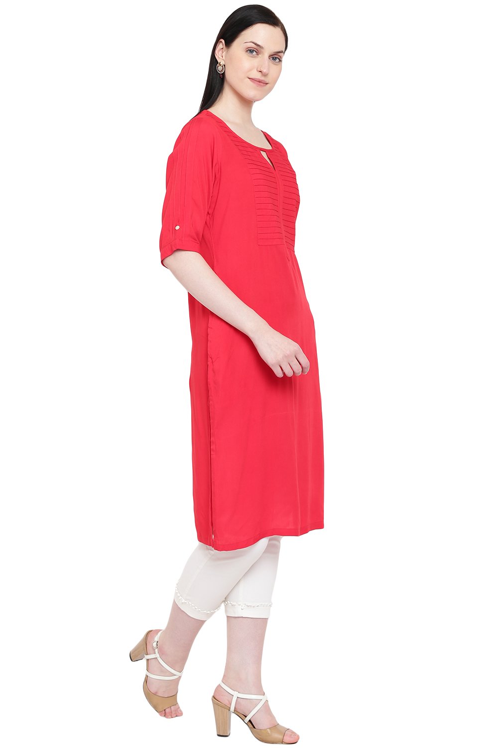 Red Straight Kurta image number 2