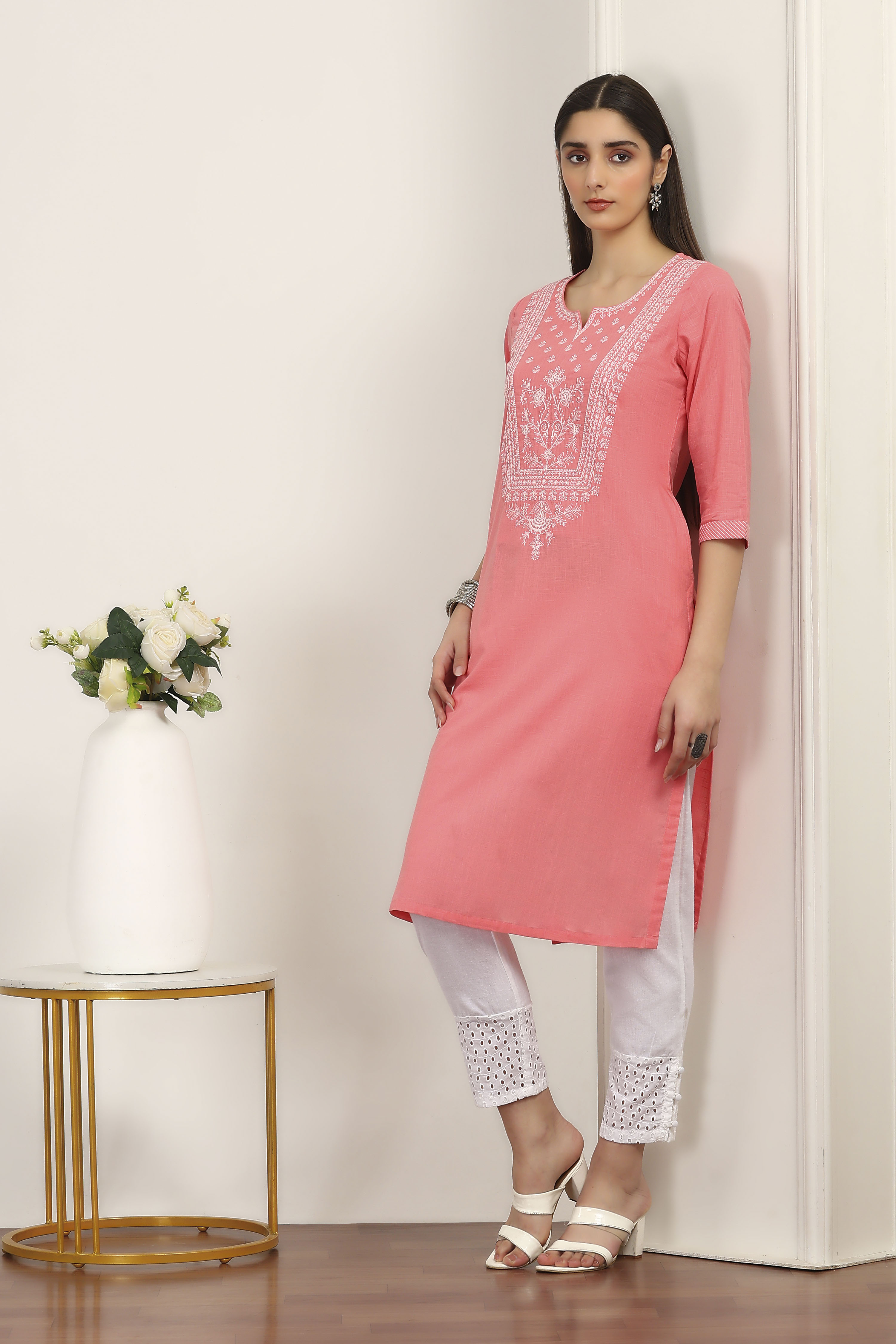 Indigo Cotton Straight Kurta image number 0