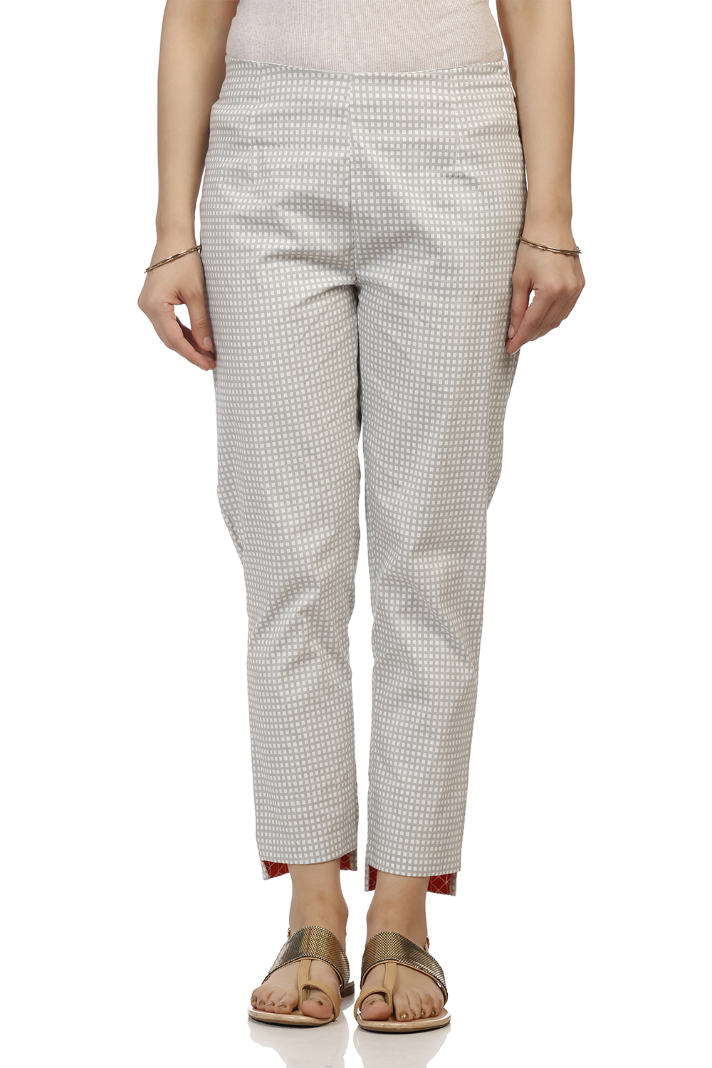 Grey Art Silk Slim Pants image number 0