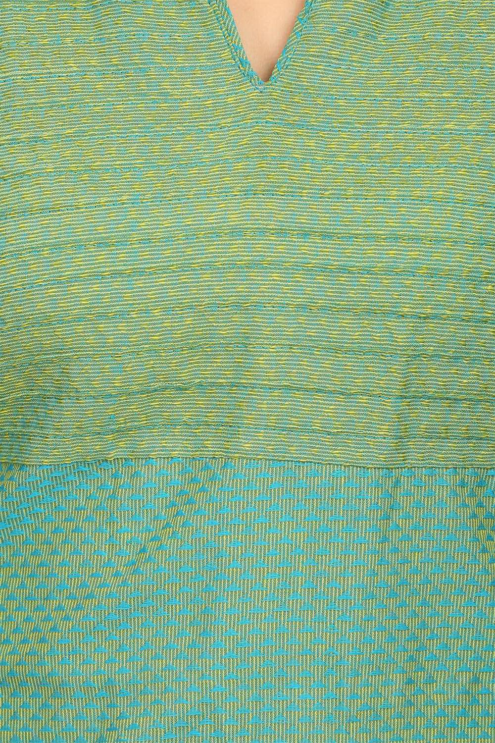 Mint Green Straight Poly Cotton Kurta image number 4