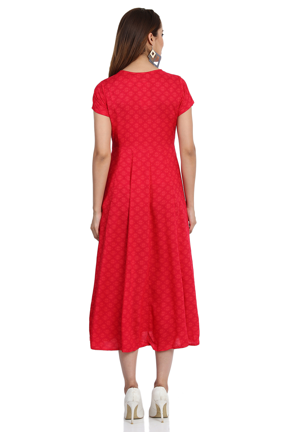 Fuchsia Kalidar Viscose Dress image number 4