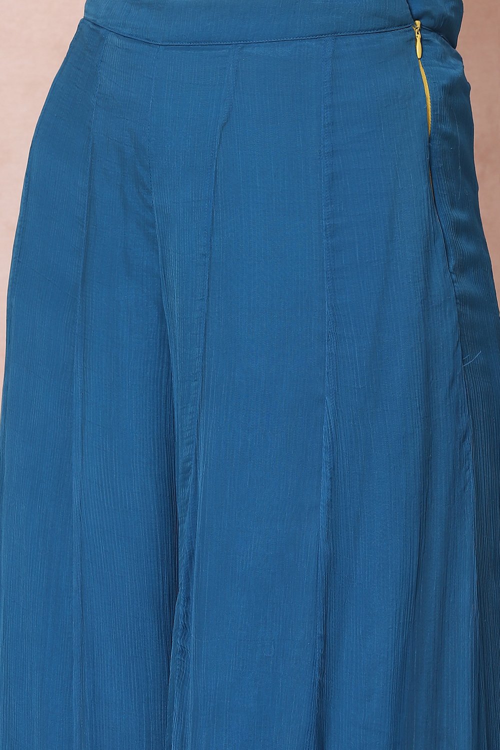 Petrol Blue Art Silk Co-Ord Set image number 2