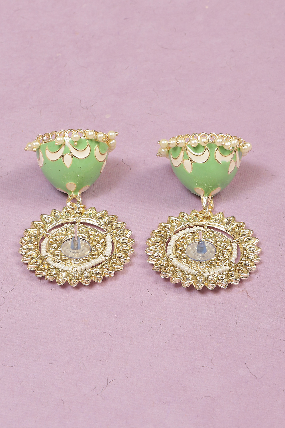 Mint Green Alloy Earrings image number 2
