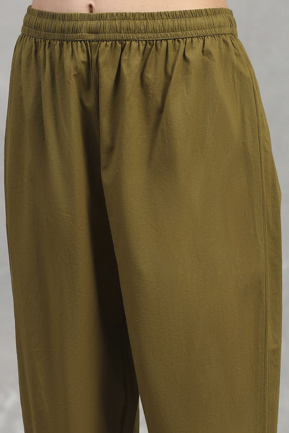 Green Cotton Printed Straight Kurta Pants Set image number 2