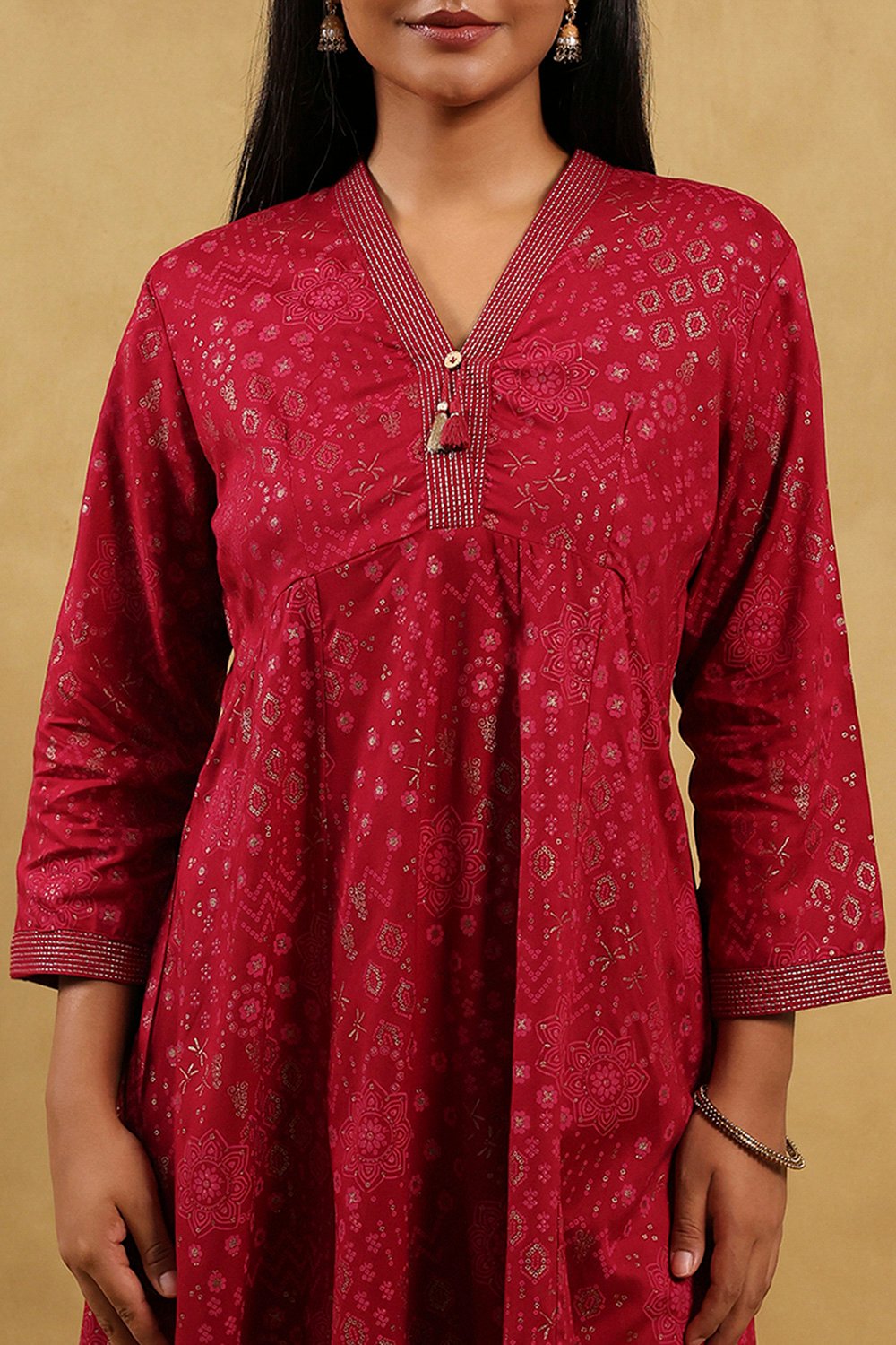 Blue Viscose Rayon Printed Kalidar Kurta image number 3