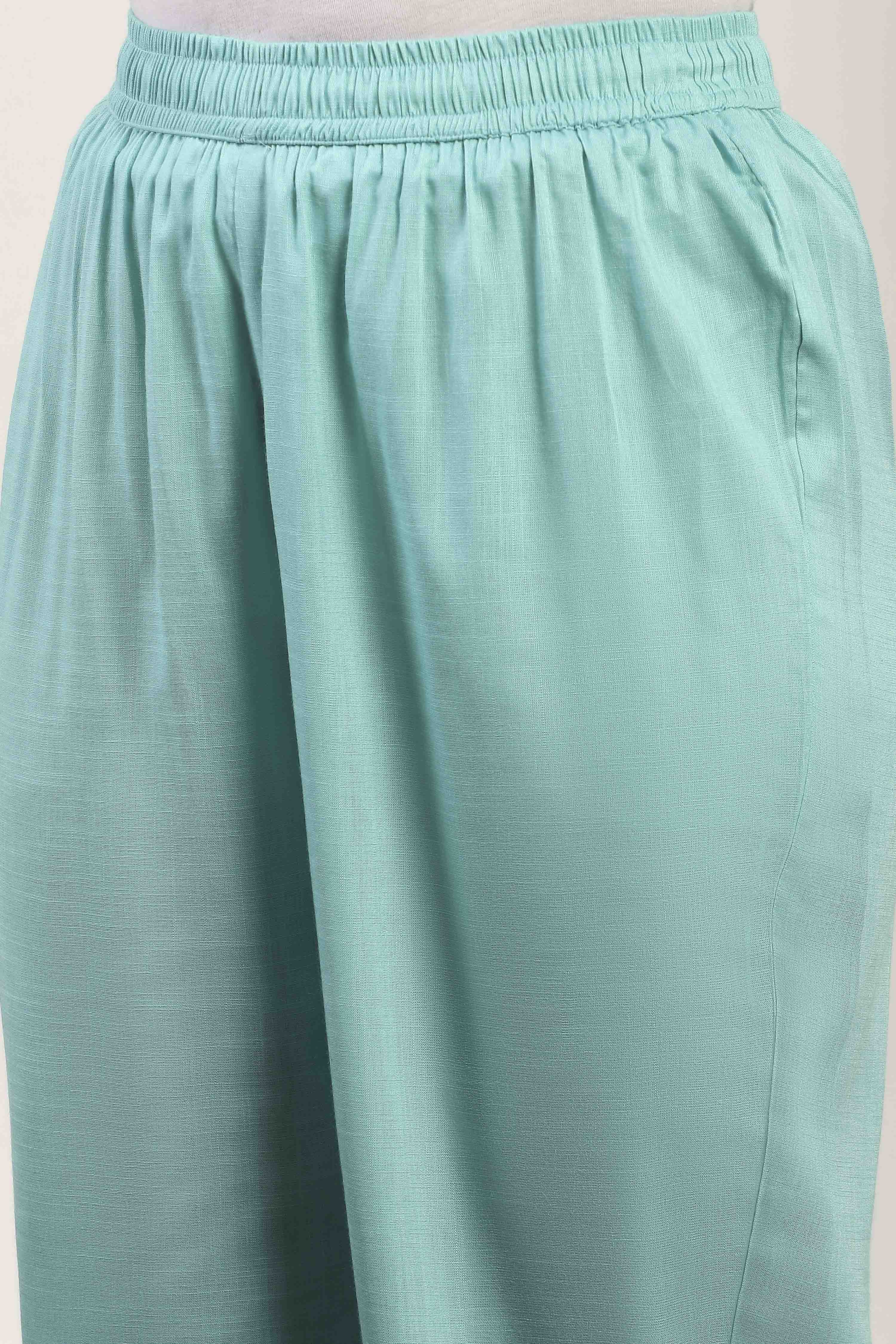 Blue Rayon Straight Suit Sets image number 2