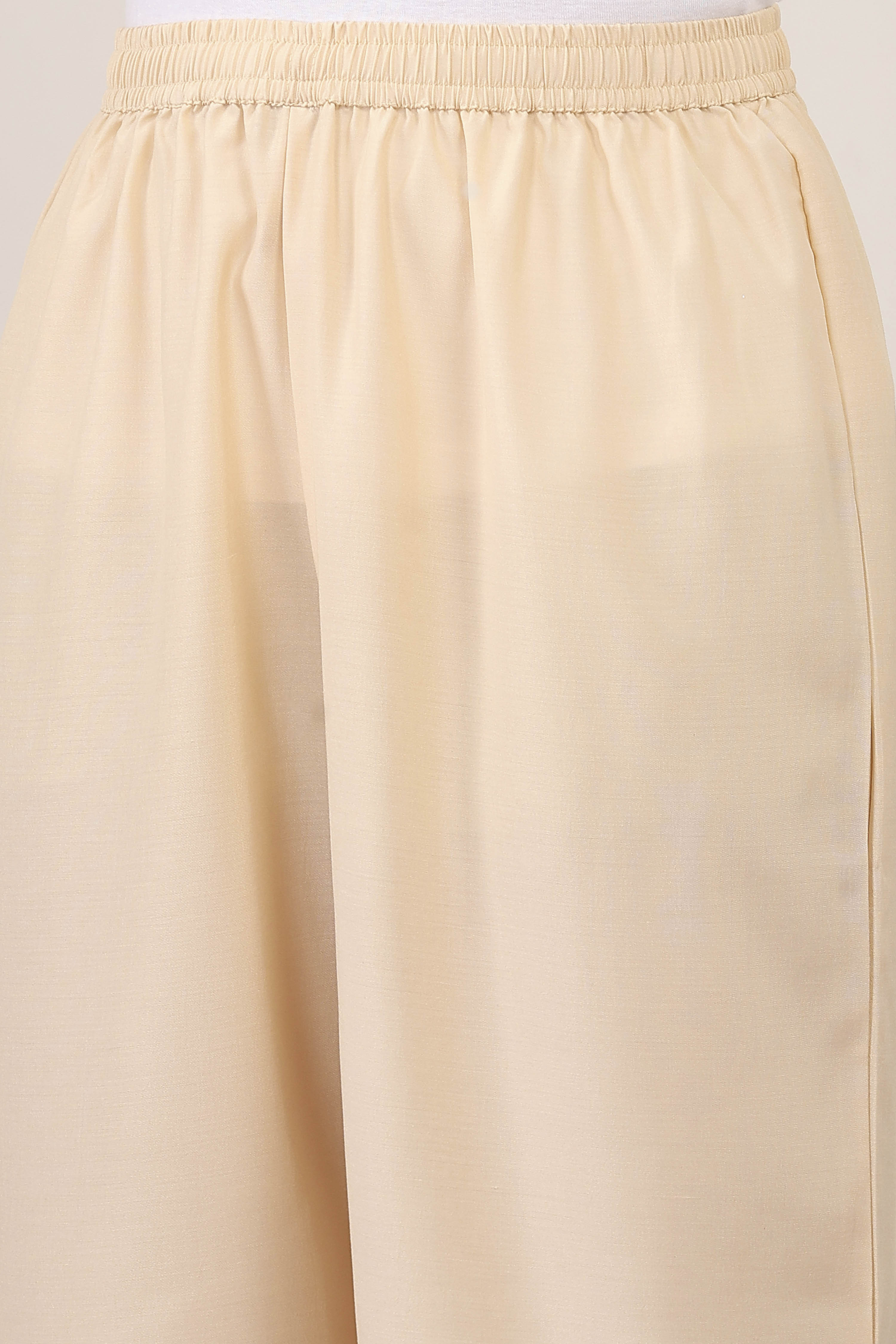 White Viscose Polyester Kalidar Suit Sets image number 2