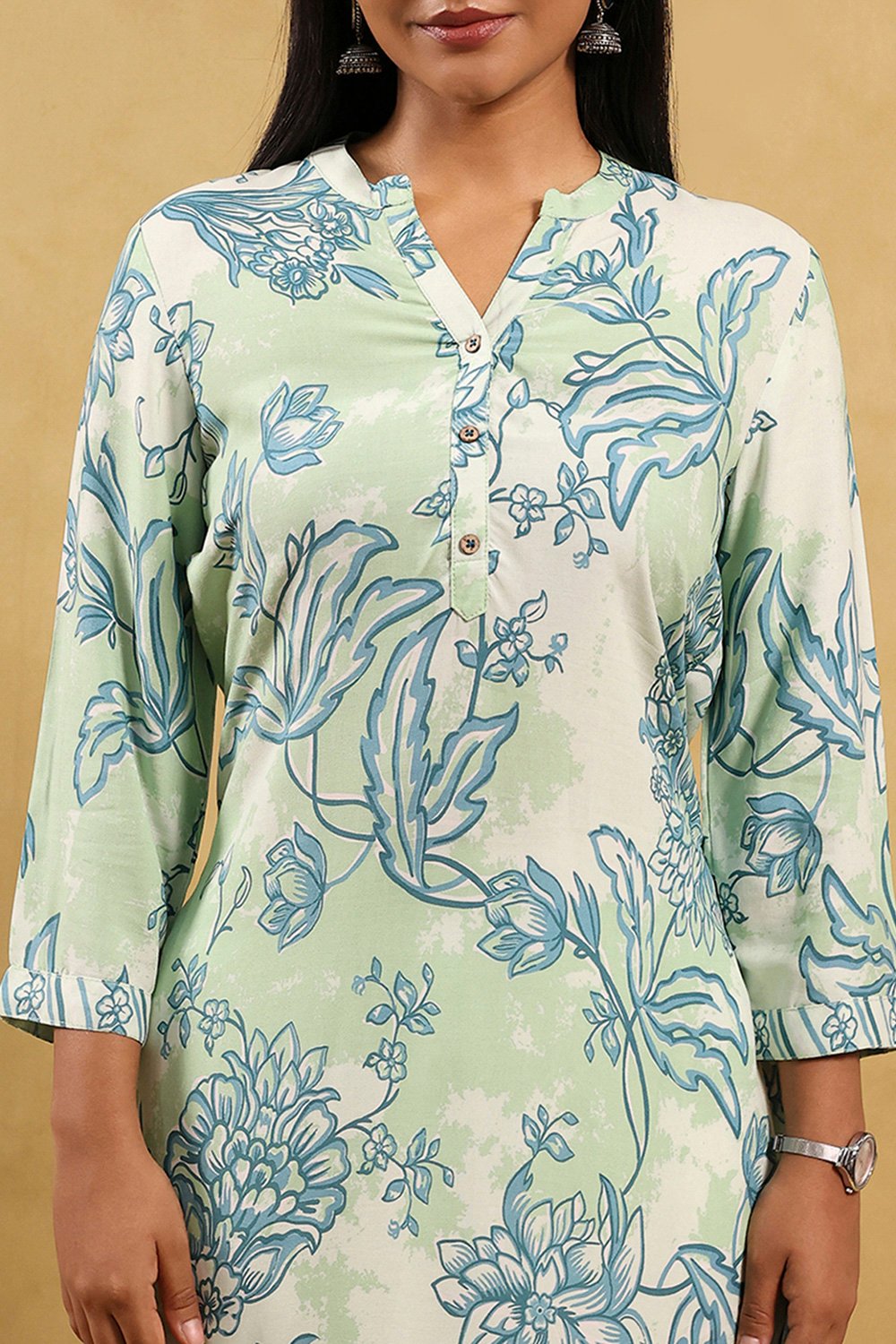 Black Viscose Rayon Printed Straight Kurta image number 1
