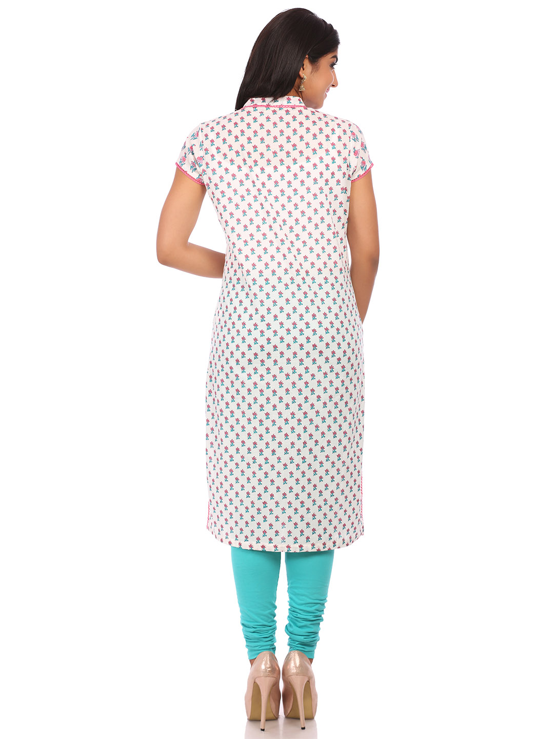 White Cotton Straight Kurta image number 1