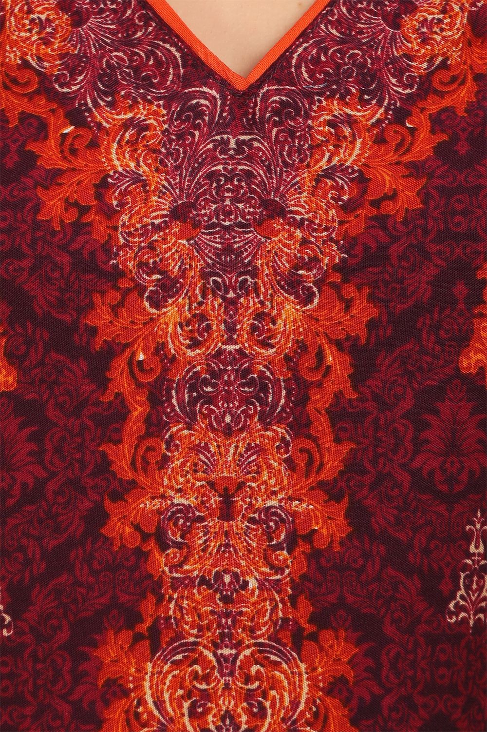 Wine Straight Cotton Kurta image number 4