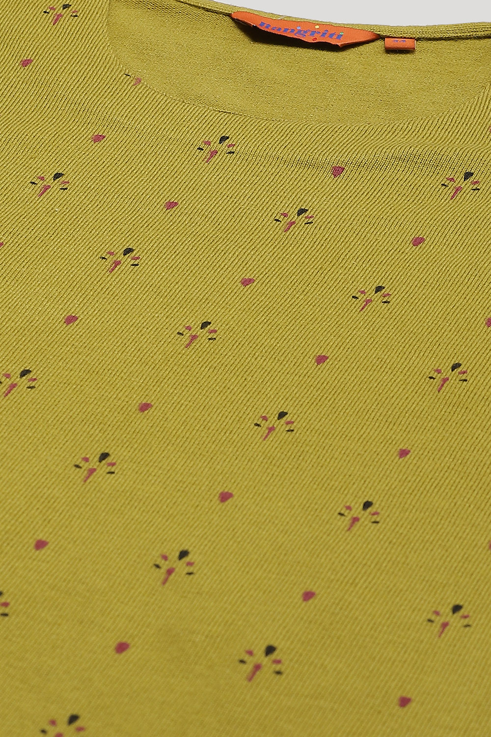 Olive Green Acrylic Straight Suit Set image number 1