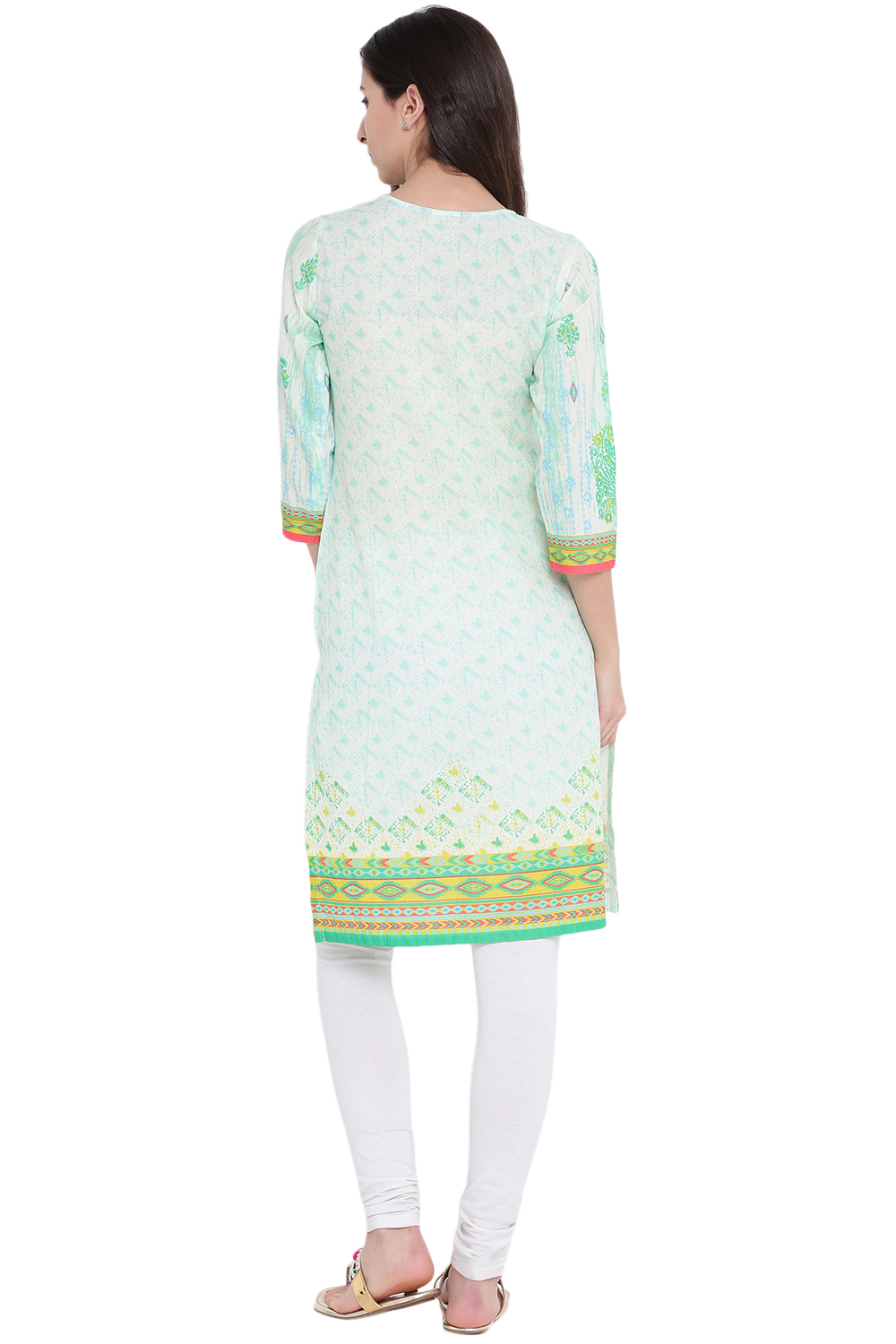 Green Straight Kurta image number 4